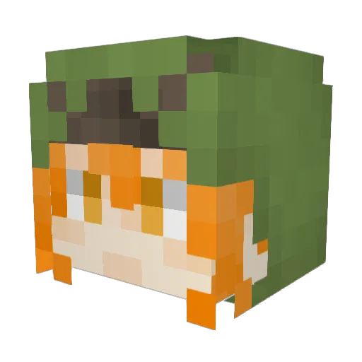 duwnkx Minecraft avatar head, 3D render