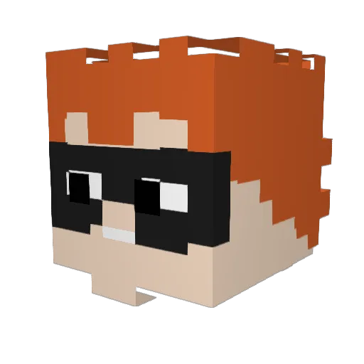 dvd548 Minecraft avatar head, 3D render