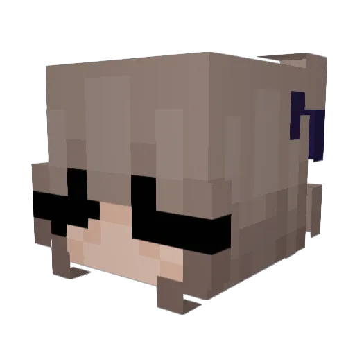 dvlly Minecraft avatar head, 3D render