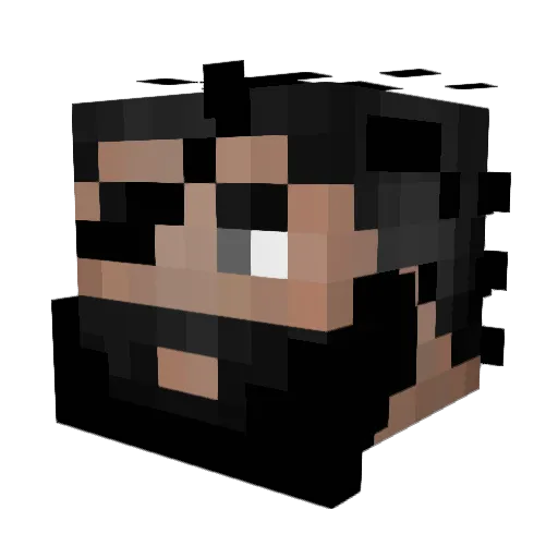 dwarfmuncher Minecraft avatar head, 3D render