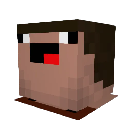 dwarkle Minecraft avatar head, 3D render