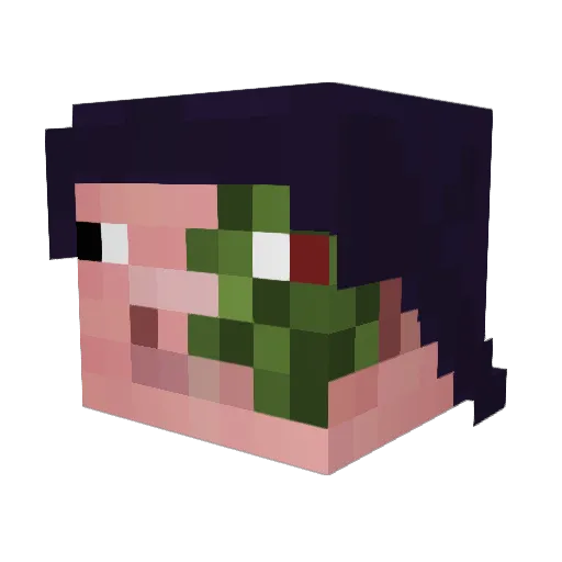 dwdwdwdwdwdw Minecraft avatar head, 3D render