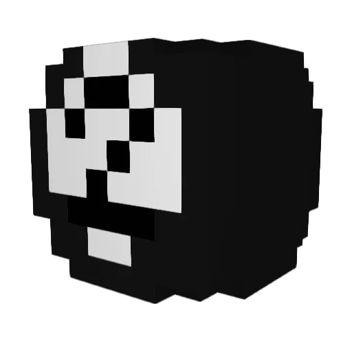 dwindled Minecraft avatar head, 3D render