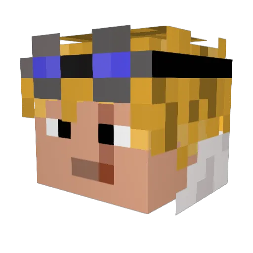 dxw_ Minecraft avatar head, 3D render