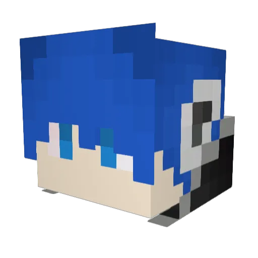 dye2 Minecraft avatar head, 3D render