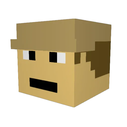 dylanfordays Minecraft avatar head, 3D render