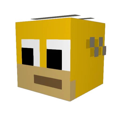 dystpian Minecraft avatar head, 3D render