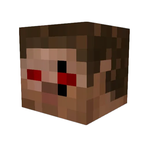 dyuri Minecraft avatar head, 3D render