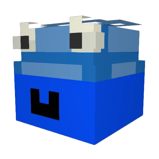 dzhmc Minecraft avatar head, 3D render