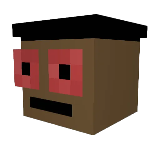 dziwolong Minecraft avatar head, 3D render