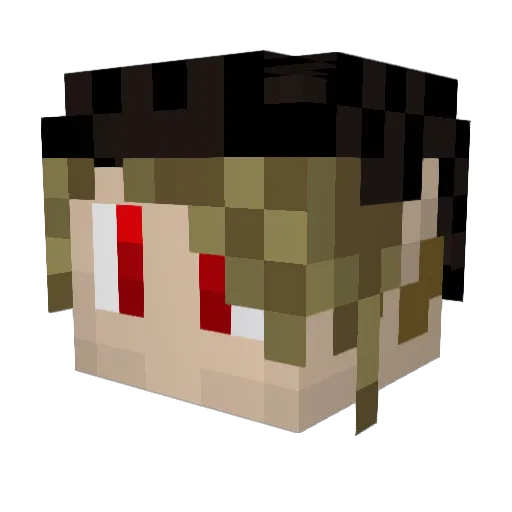 dzlk Minecraft avatar head, 3D render