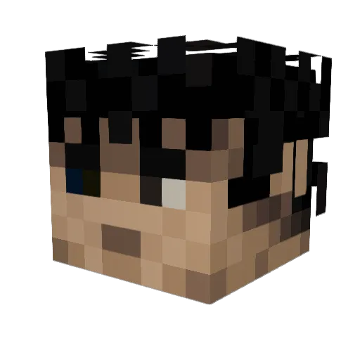 e1ier Minecraft avatar head, 3D render