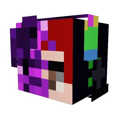 e1m2i3l4 Minecraft avatar head, 3D render