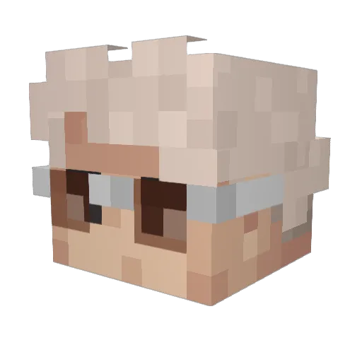 e1n Minecraft avatar head, 3D render