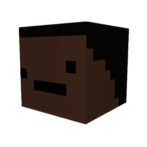 e1ustas Minecraft avatar head, 3D render