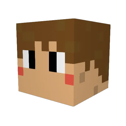 e233_3000_Bgata Minecraft avatar head, 3D render