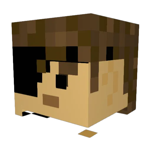 e7viin Minecraft avatar head, 3D render