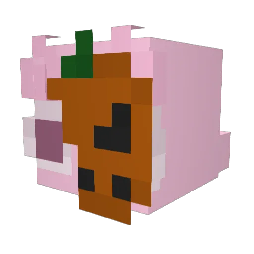 eFail Minecraft avatar head, 3D render