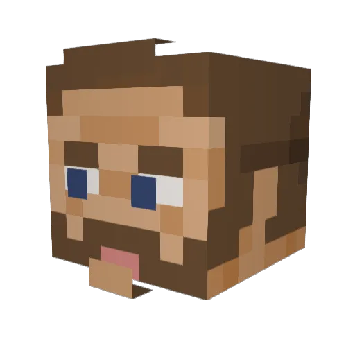 eLFlipero Minecraft avatar head, 3D render