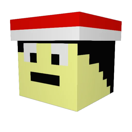 eNetflix Minecraft avatar head, 3D render
