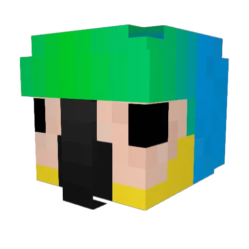 eParrots Minecraft avatar head, 3D render