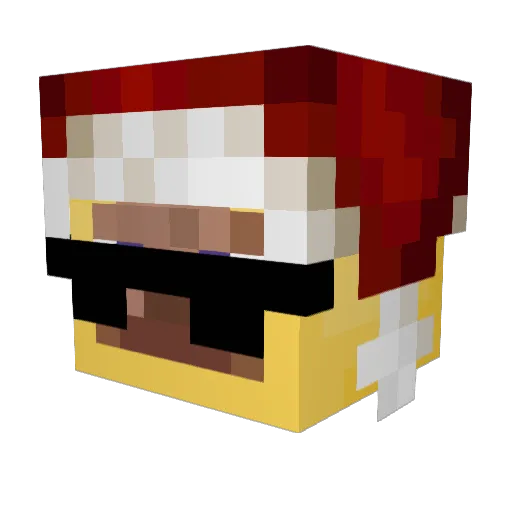 eSweating Minecraft avatar head, 3D render