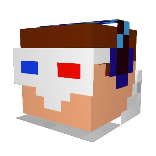 eXeNn Minecraft avatar head, 3D render