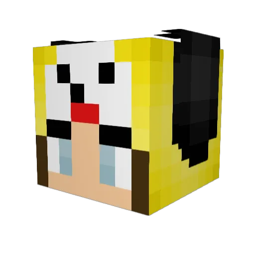 e_Bubbles Minecraft avatar head, 3D render