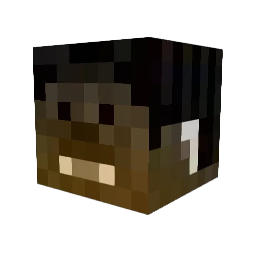 e_Depressed Minecraft avatar head, 3D render