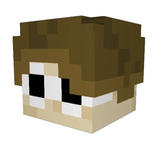 e__m Minecraft avatar head, 3D render
