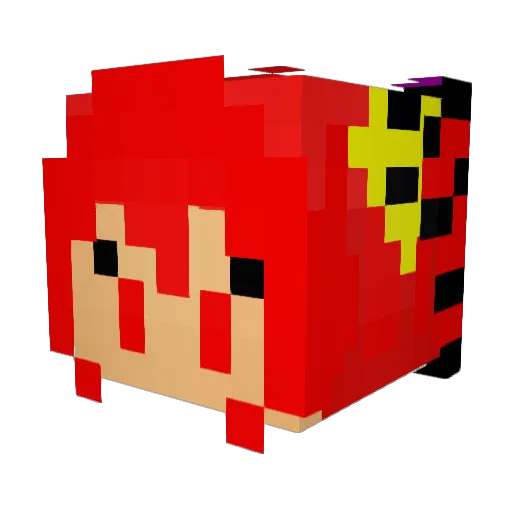 e_c Minecraft avatar head, 3D render