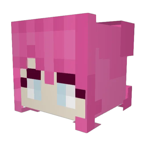 e_lia Minecraft avatar head, 3D render