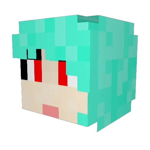 e_un Minecraft avatar head, 3D render