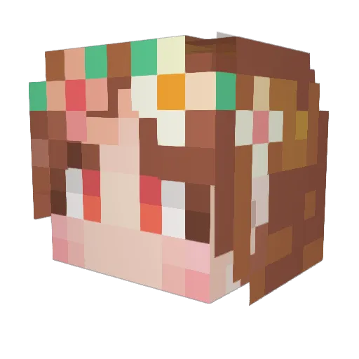 earfluffy Minecraft avatar head, 3D render
