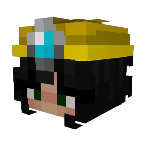 earlymelanie Minecraft avatar head, 3D render