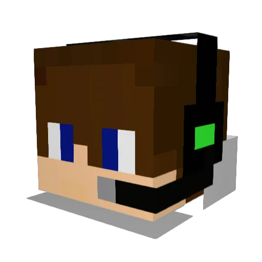 eatherjello Minecraft avatar head, 3D render