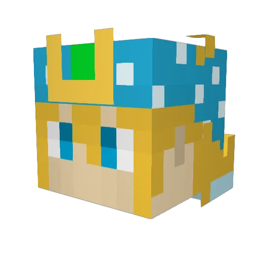eaushi Minecraft avatar head, 3D render