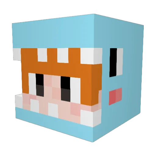 eazybean Minecraft avatar head, 3D render