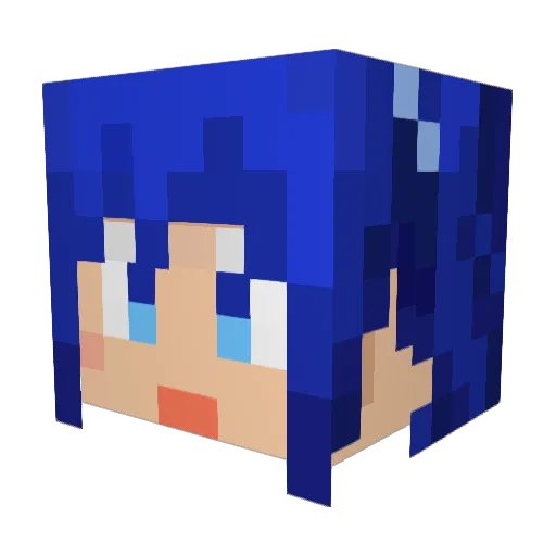 ebiblue Minecraft avatar head, 3D render