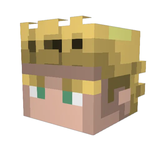 eblmxt Minecraft avatar head, 3D render