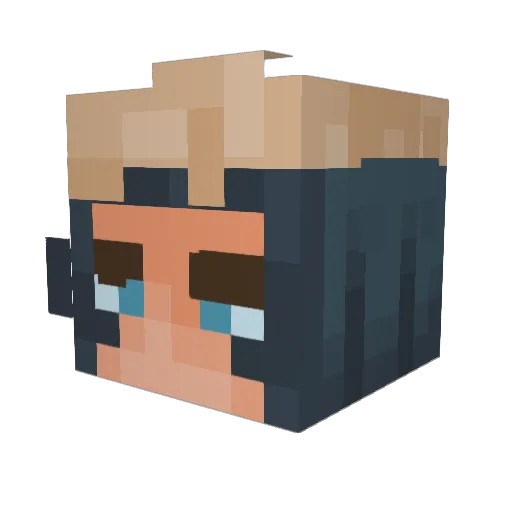 ebonk Minecraft avatar head, 3D render