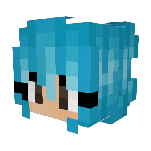 ebru Minecraft avatar head, 3D render