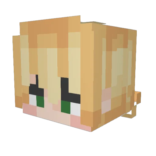 ececece Minecraft avatar head, 3D render