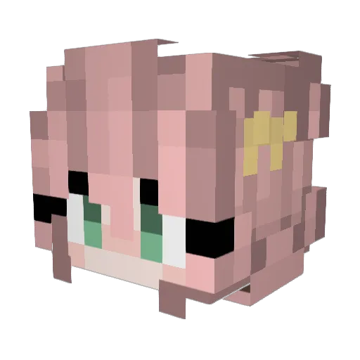 ecerialico Minecraft avatar head, 3D render