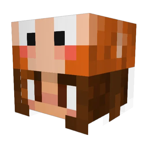 echecarly Minecraft avatar head, 3D render