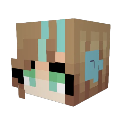 echemical Minecraft avatar head, 3D render