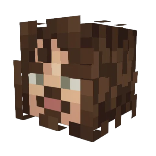 echouix Minecraft avatar head, 3D render