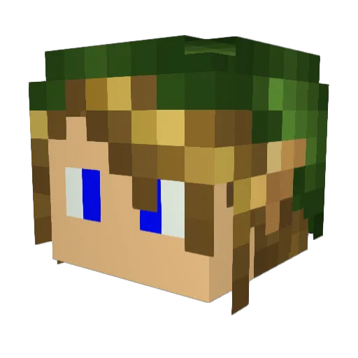 eclipse_rocker Minecraft avatar head, 3D render