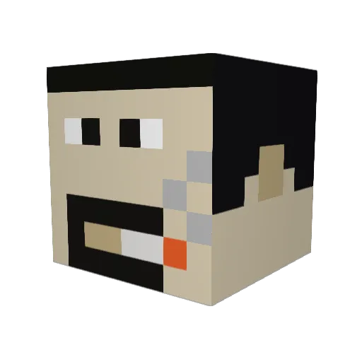 ecotank Minecraft avatar head, 3D render