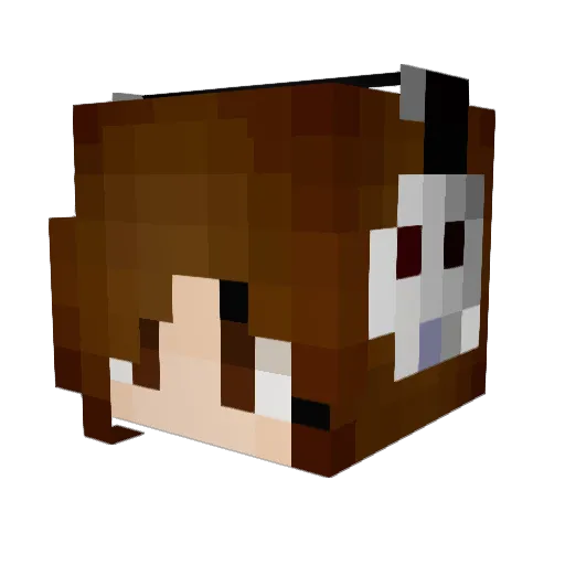 ecried Minecraft avatar head, 3D render